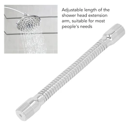 Flexible Shower Arm, Adjustable Shower Head Extension Arm with Flange, Rotating Swiveling ShowerHead Arm, Bathroom Shower Head Extension Arm, Rotatable ShowerHead Arm