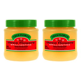 Three Flowers Solid Brilliantine Pomade, Men Hair Styling, 2 pack