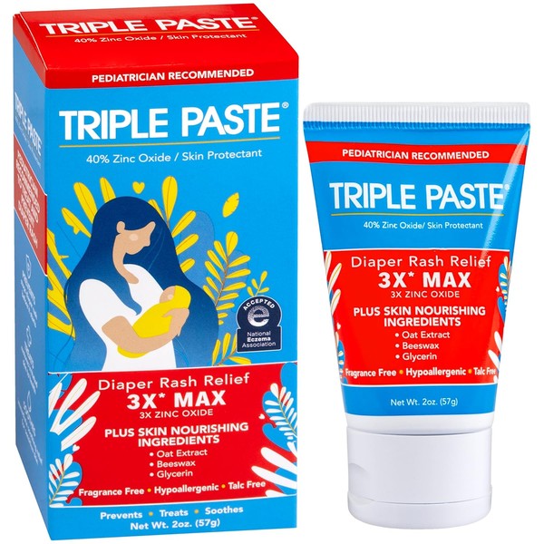 Triple Paste 3X Max Diaper Rash Ointment, Maximum Strength with