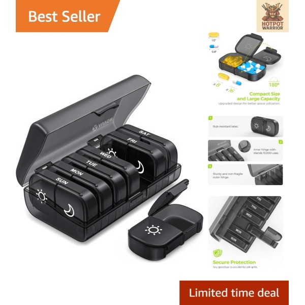 BPA-Free XL Pill Organizer - Efficient AM PM Storage for