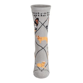 Bulldog Animal Socks On Gray 9-11