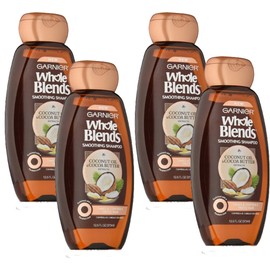 Garnier Whole Blends Shampoo with Coconut Oil & Cocoa Butter Extracts, 4 Count