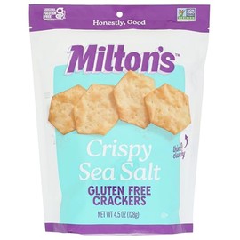 Milton's Gluten Free Crackers, Crispy Sea Salt - Non-GMO Project Verified, Kosher, Certified Gluten Free Snack, 5 Grains In Every Bite - 4.5 Oz
