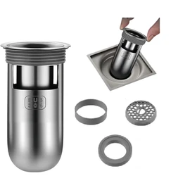 Shower Floor Drain Backflow Preventer, One Way Drain Valve Sewer, 304 Stainless Steel Material, Anti- Odor Plugs for Bathroom (1, Depth 85mm)
