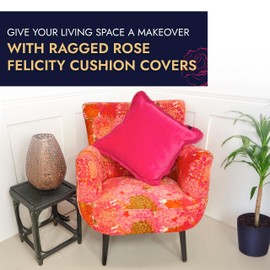 Ragged Rose Felicity Fringe Velvet Cushion Cover - 50cm x 50cm Covers with Zip-Fastening - Living Room & Bedroom Accessories - Chartreuse Olive Green