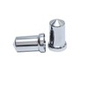 33mm Chrome Plastic ABS Lug Nut Covers Bullet Flanged Push-on