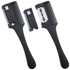 clowin Hair Cutter Comb Hair Comb Self Cutting Comb Home Barber Plow Razor Set of 2 (Black)