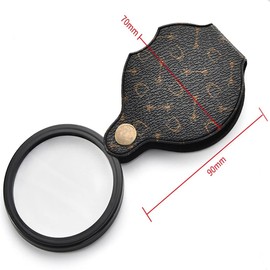 PLABBDPL Handheld Magnifying Glass Folding Reading Aid Magnifying Glass Pocket Magnifier 15x Pocket Magnifier Diameter 70 mm