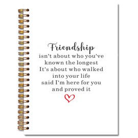 Exqcom Friendship Spiral Notebooks, Friendship Gifts for Women Friends Journal, Best Friend Bestie Gifts Journals for Writing, Friends Gift Notebook for Note Taking, 5.5x8.3 Inch