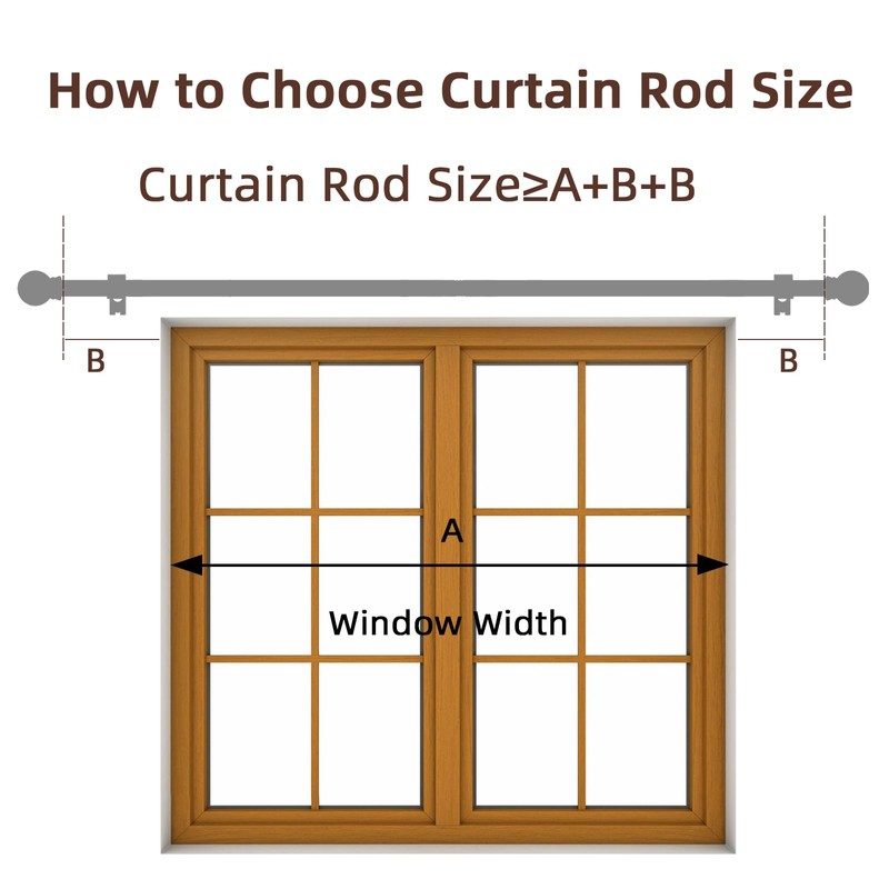 SMODBRODRE Curtain Rods for Window 32 to 62, Brown 5/8