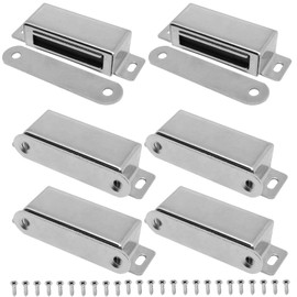 Magnetic Cabinet Locks, 6pcs 40lb Magnetic Cabinet Door Catch Stainless Steel Heavy Duty Cabinet Door Magnets Latch Drawer Magnets to Stay Closed Magnetic Door Buckle for Cupboard Wardrobe Closet (6)