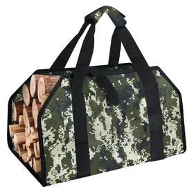 Yoblink Firewood Carrier 38x18Inch Extra Large Canvas Log Carrier for firewood Bag Large Tote With Handles Security Strap For Camping Indoor