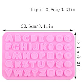 AIBOYA Letter Silicone Candy Molds Alphabet Button Mold For Candy Chocolate Set Of 2
