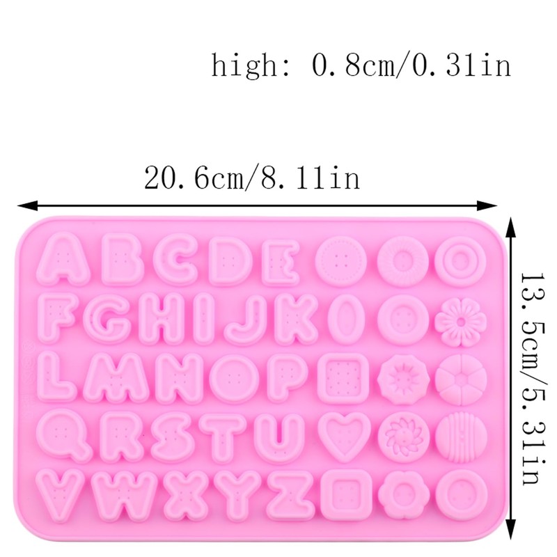 AIBOYA Letter Silicone Candy Molds Alphabet Button Mold For Candy