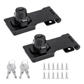 Aleker 2 Pcs Cupboard Locks with Keys, Metal Cabinet Lock Drawer Lock, Security Mailbox Lock, Heavy Duty Padlock Hasp for Cupboard Wardrobe Shed Garden Doors(2.5 Inch)