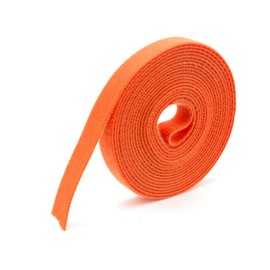 Secure 3/4 Inch Continuous Orange Hook and Loop Wrap for Cable Management and Organization in Home or Office - 25 Yards