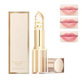 Transferproof Color Changing Lipstick,24H Long Lasting Moisturizing Glossy Lip Gloss,Color Changing Lipstick with Gold Foil Crystal Shine, Deep Nourishment Balm
