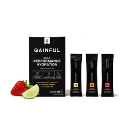 Gainful Hydration Packets Variety Pack, Decaffeinated with Key Electrolytes, Magnesium and Sodium, Energy Support, Low Sugar, 10 Sticks