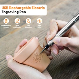 Electric Engraving Pen for Artists & DIY, Engraved 60+ Surfaces, Wireless Micro Engraving Machine for Jewellery, Glass, Wood, Stone, Metal