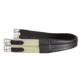 SIE EQUESTRIAN Contoured Leather Chafeless Girth Black Brown 46" /48" / 50" / 52" / 54" / 56" (BLACK, 50")