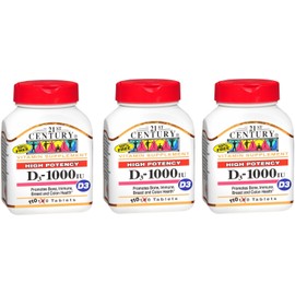 21st Century Vitamin D3 1000IU Tablets 110ct (3 Pack)