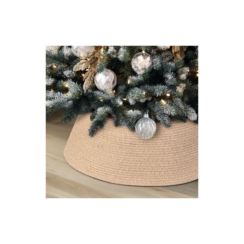 Collar para rbol de Navidad, falda tejida para rbol de