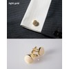 [TAVARAT] Cufflinks for Men classic round shape (light gold)
