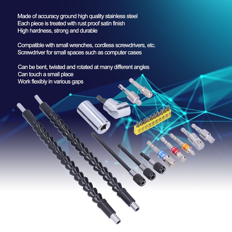 Drill Extension Flexible Stainless Steel Right Angle Bendable Drills Bit