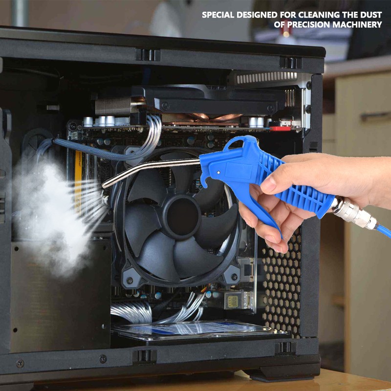Blue Air Duster Gun Pneumatic Wind Blowing Kit Set with