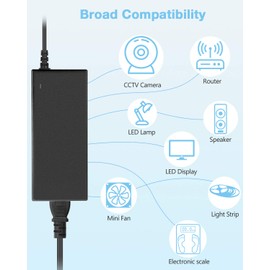 5V 15A 75W Power Supply 100V-240V or 110V - 220V AC to DC Adapter 5V 15 amp Switching Converter 5.5x2.1mm Plug for WS2811 WS2812B WS2813 2801 LED Strip Pixel Lights