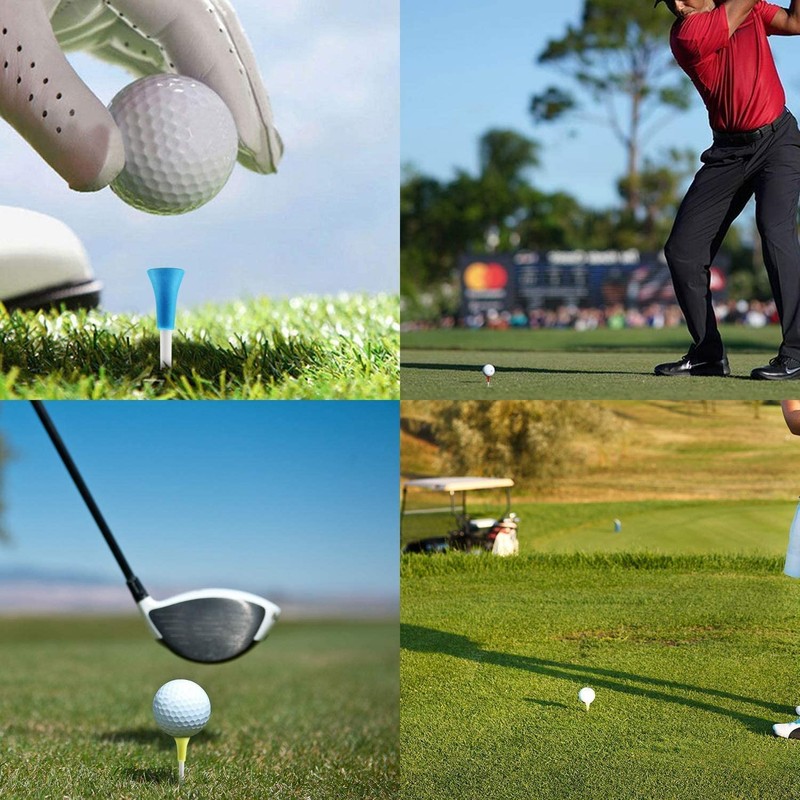 KOFULL Rubber Cushion Top Plastic Golf Tees Mixed Colors Pack