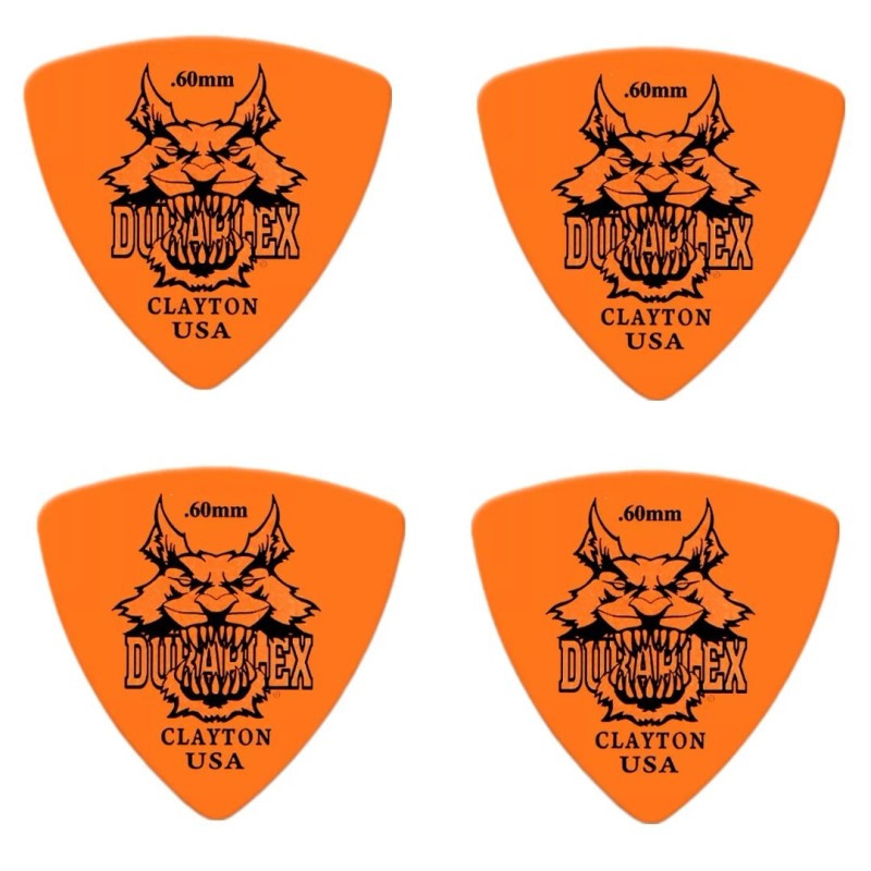 Clayton Duraplex Delrin Rounded Triangle Picks 4 Pack .60 mm