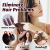 Heyumybit Dandruff Comb,2 Pcs Hollow Tooth Comb for Dandruff Removal,Pressable