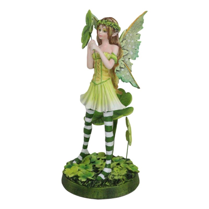 Ebros Gift Green Shamrock Lucky Clovers Spring Garden Fairy With