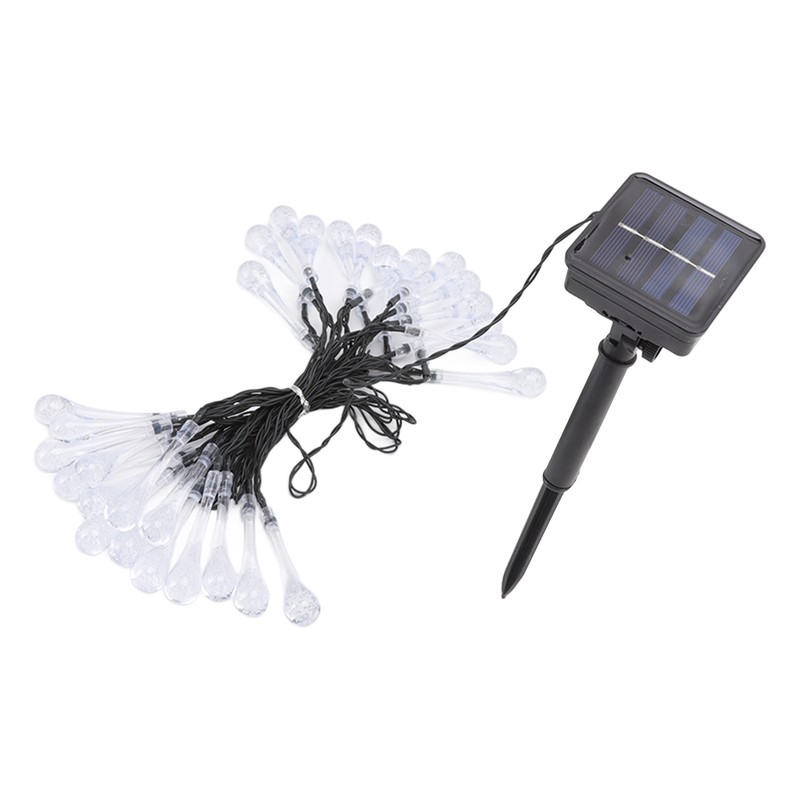 Solar Water Drop String Lights 21 Feet 30 LEDs Waterproof
