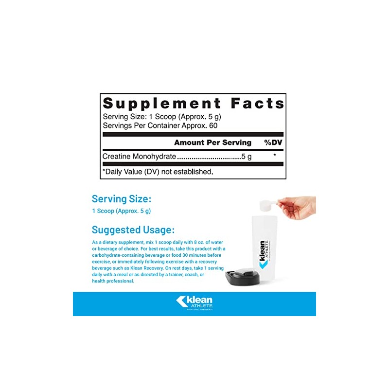 RAW Nutrition Creatine Monohydrate Powder, Unflavored (30 Servings) - Micronized