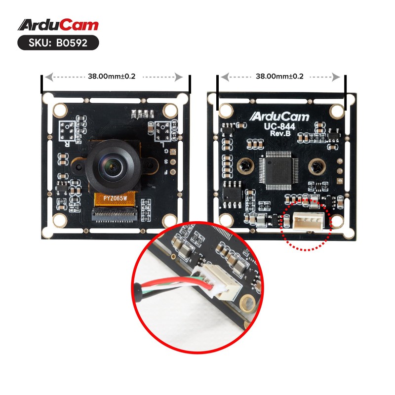 Arducam 120fps Monochrome Global Shutter USB Camera Module, 800P High