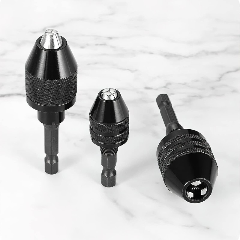 3 Pcs Keyless Drill Chuck Set, for 0.3-3.6mm 0.3-6.5mm 0.3-8mm
