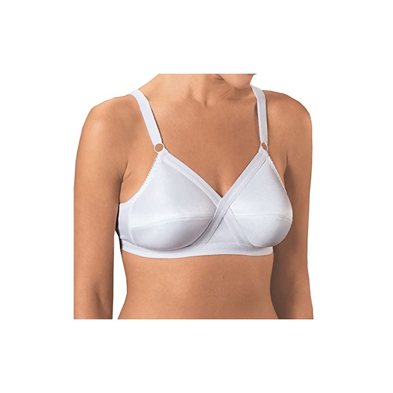 Women’s Wireless Cross and Shape Bra, 2-Pack, White, 38C