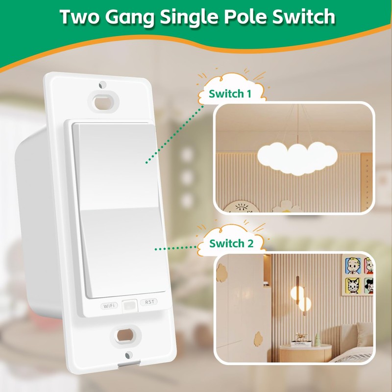 Smart Switch by Martin Jerry, 2 Channel WiFi Smart Light