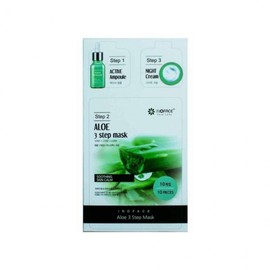 3-Step Mask Pack 22ml - 10 Aloe Sheets (Contains 1.5ml Ampoule and 2ml Night Cream) Innoface