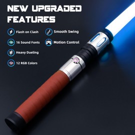 Saberforms Lightsaber Dueling Light Saber with 12 RGB Colors 16 Sound Fonts and Motion Control, Force FX Lightsabers with Premium Metal Handle and Replaceable Blade, Light Sabers for Adults, Kids
