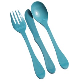 KNORK Eco Biodegradable Reusable, 24 Piece Set, Teal Blue