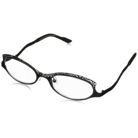 Matte Black Women's Lace Rectangular Reading Glasses, Grey, 152 mm + 1.5