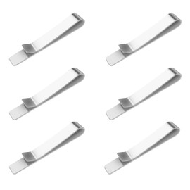 Anseom 6 Pcs Men's Tie Clips Tie Pin Clip Set Stainless Steel Men's Tie Clip Classic Simple Tie Bar Tie Bar Clips in Silver Matte brushed Tie Bar Necktie Clip for Wedding Business Gift