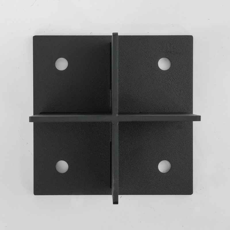 6x6 Concealed Post Base, 5/16" Thick Heavy-Duty Concealed Cross-Shape Wood