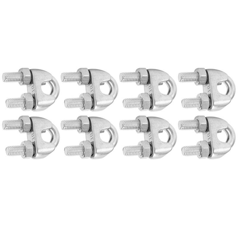 8pcs 3/8 Inch M10 Stainless Steel Wire Rope Cable Clip