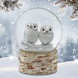 San Francisco Music Box The San Francisco Music Box Company White Owl Babies 120MM Snow Globe