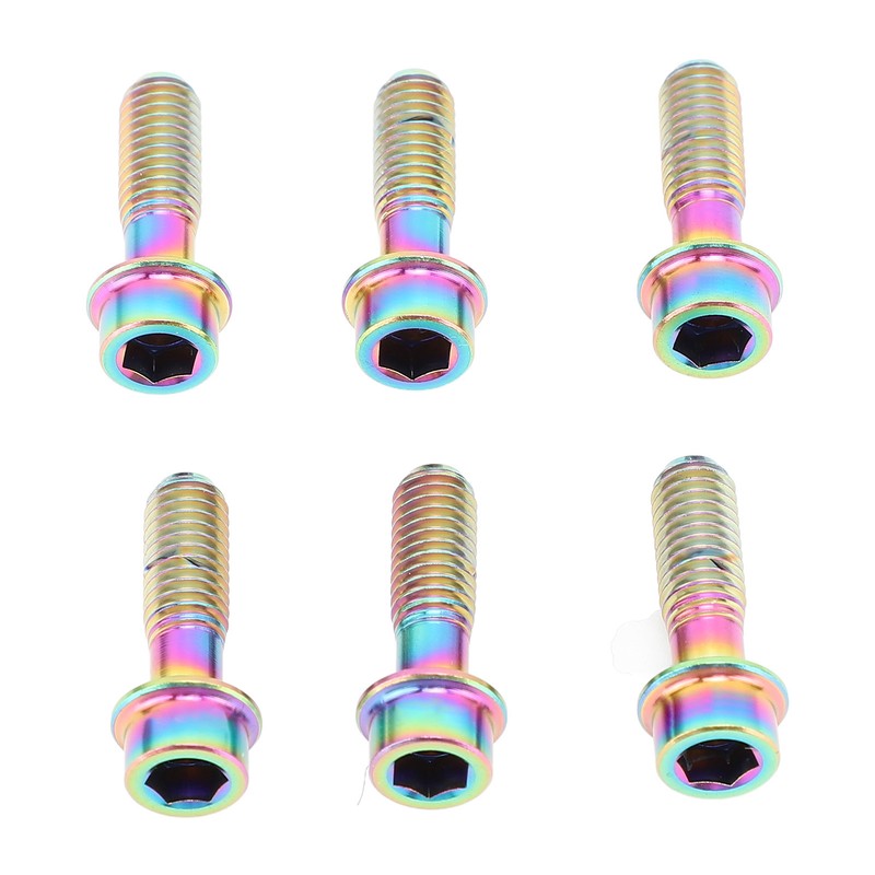6PCS Bicycle Stem Bolt M5 X 16mm Titanium Alloy Waterproof