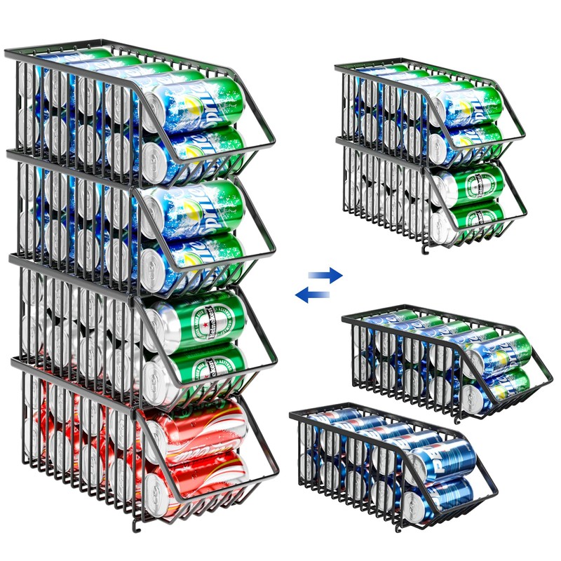 Boeetech Soda Can Organizer of 4 Pack,Stackable Can Organizer For